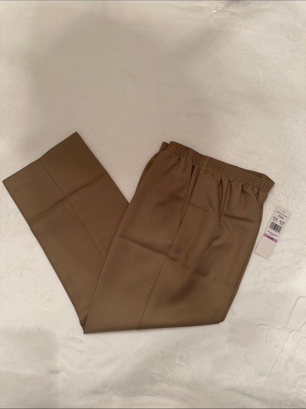 Alfred Dunner Straight-Leg Pull-On Pants in Taupe Brown